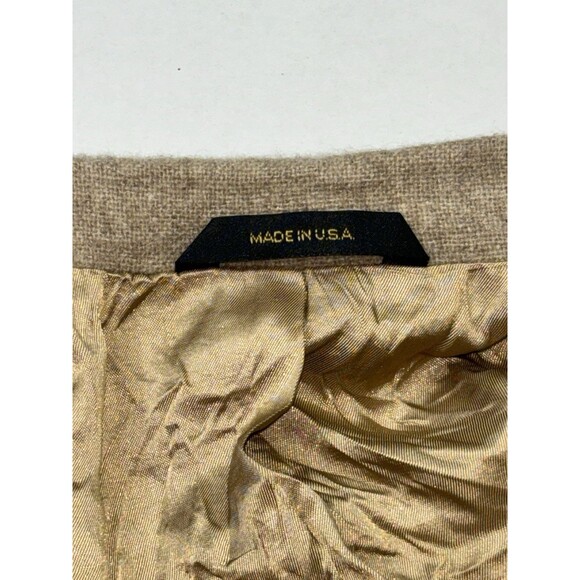 Vtg 90s Imperial by Haggar Wool Tweed Blazer Mens 44 L Regular Beige - Picture 4 of 9